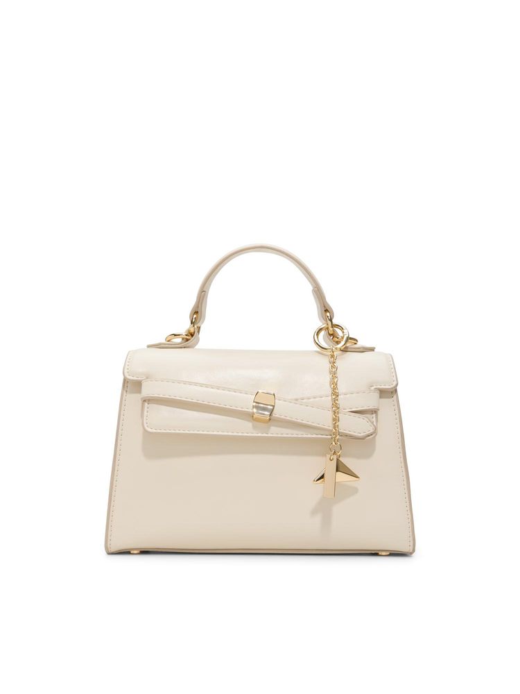 Aldo Alola Womens Beige Top Handle Handbag With Detachable Strap & Charm