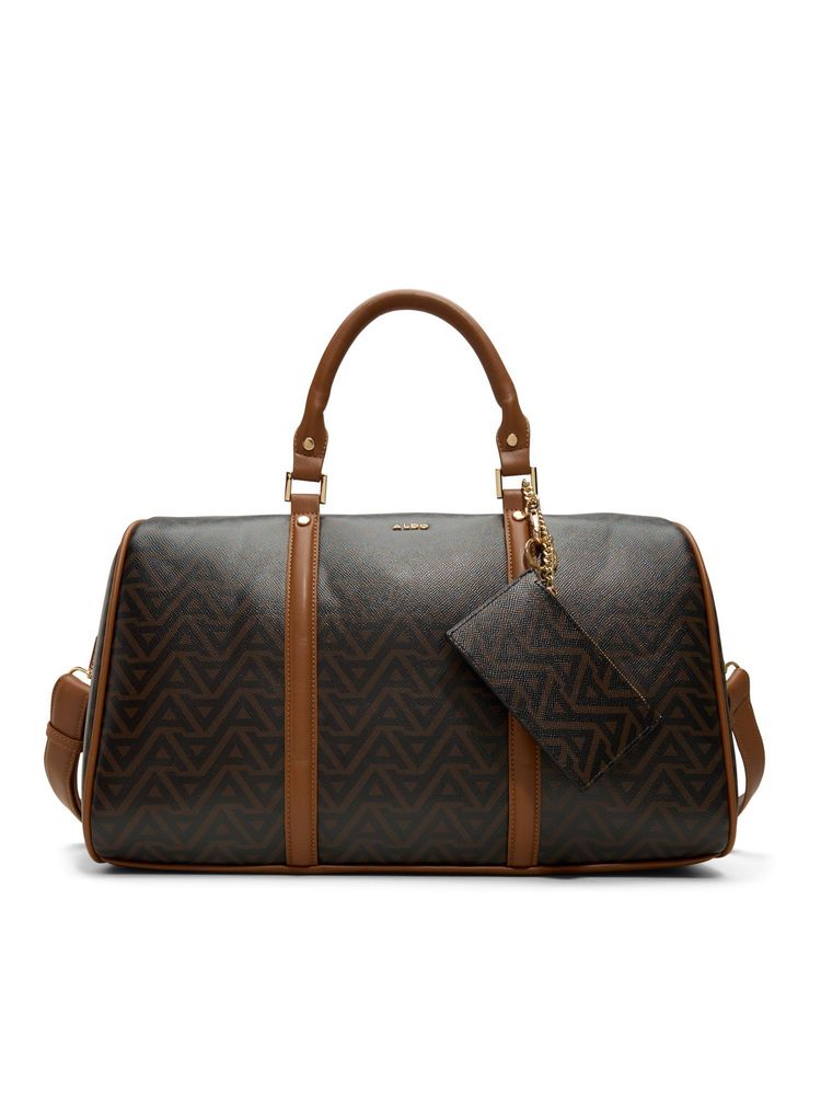 Aldo Philipina Womens Brown Duffle Bag With Detachable Strap & Card Case-picture-10