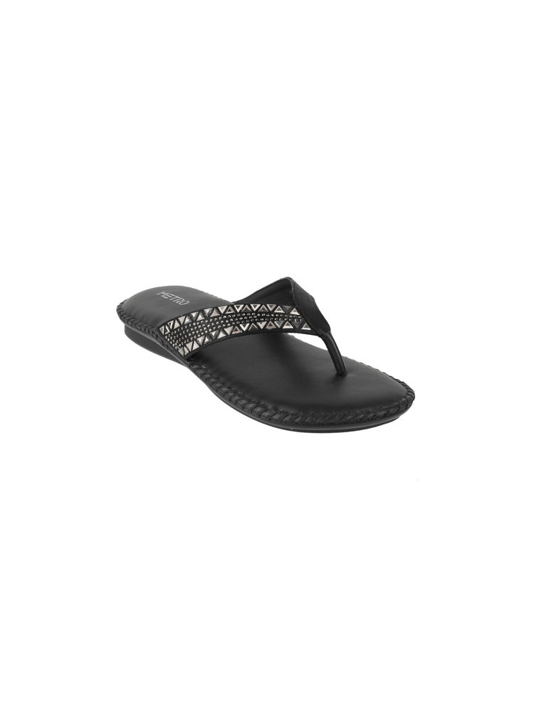 Metro Black Casual Sandals-image-8
