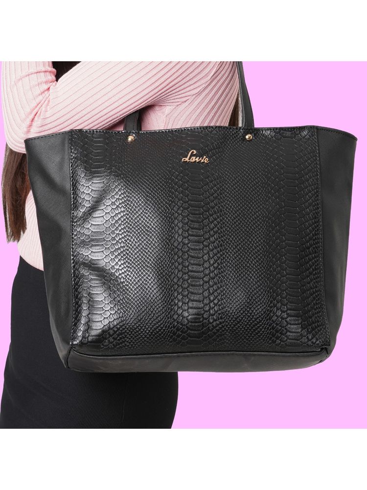 Lavie Croc Nov Tote Bag (Black) (L)-picture-13