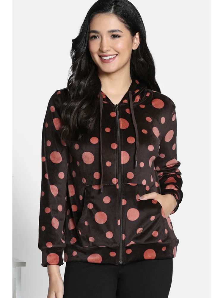 Zivame Knit Poly Velour Black Caviar Jacket-picture-20