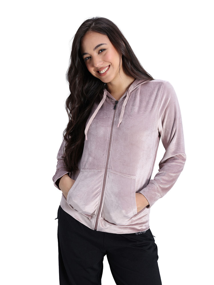 Zivame Knit Poly Velour Mauve Jacket-picture-28
