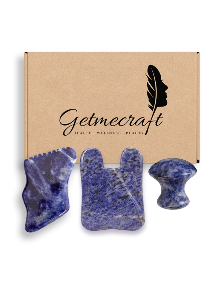 Getmecraft Sodalite Mushroom, Rabbit Ear And Teeth Edge Gua Sha Massage Tool Set-image-32