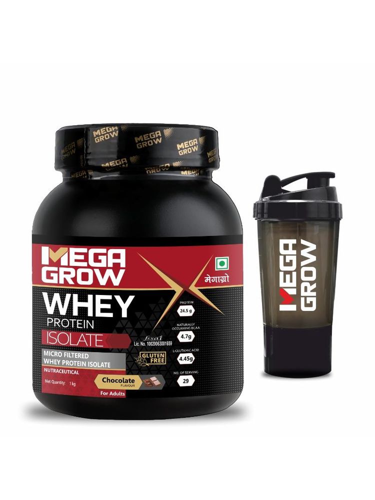 Megagrow Isolate Whey Protein Powder With Shaker - Chocolate-picture-21