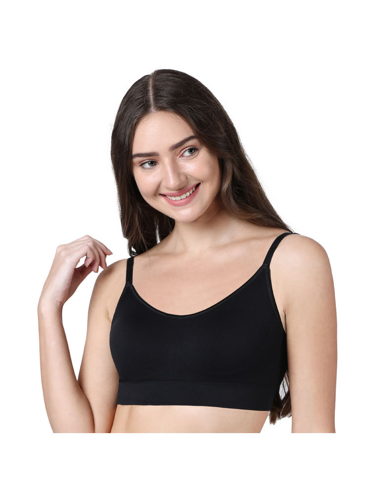 Enamor F037 Ultra Smoothening No Pinch T-Shirt Bra - Padded Wirefree Full Coverage - Black-picture-23