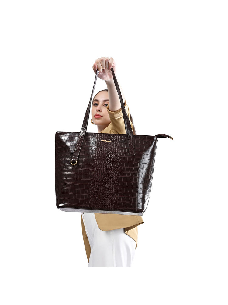 fastrack accessories Fastrack Maroon Croco Charm Handbag (L)-picture-12