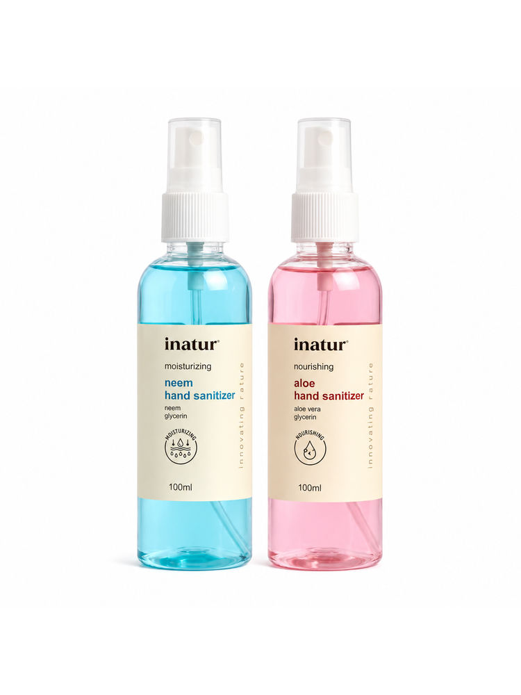 Inatur Herbal Hand Sanitizer Duo Pack Aloe & Neem 99.9% Germ Protection-image-19
