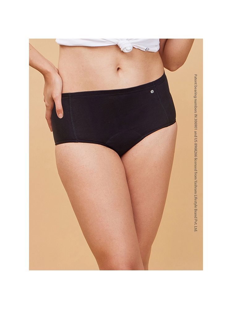 Enamor PP12 Mid Waist Period Black Hipster Panty-picture-20