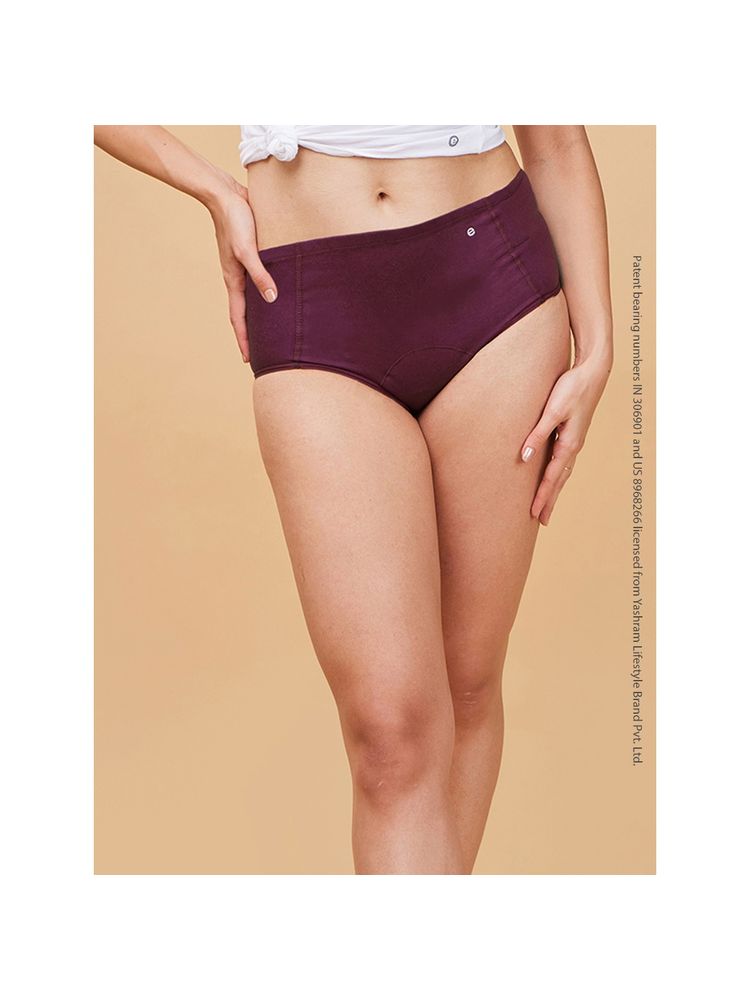 Enamor PP12 Mid Waist Period Wine Hipster Panty-picture-19