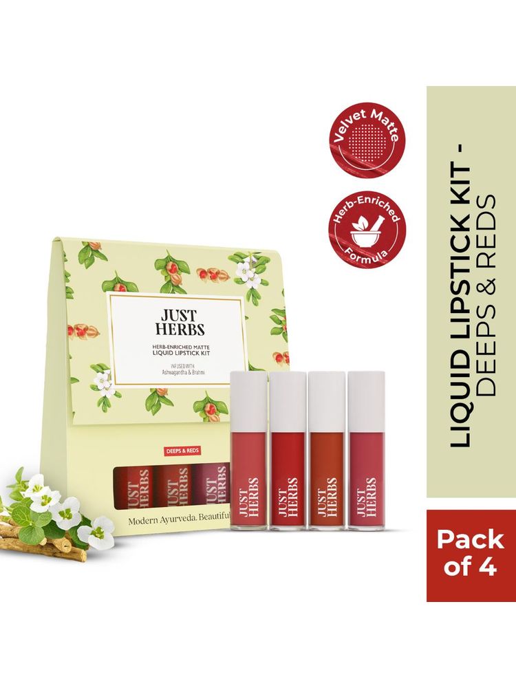 Just Herbs Herb Enriched Matte Liquid Lipstick Kit - Red & Bold-picture-12