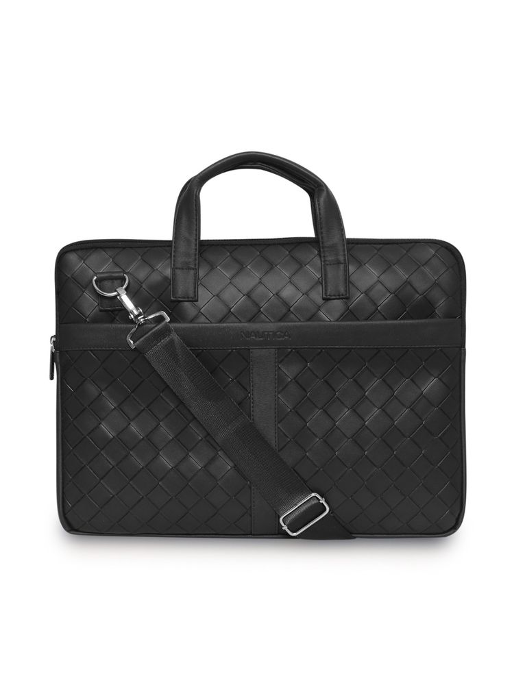 nautica accessories Nautica Black Textured Pu Laptop Bag with Detachable Bag ( Set of 2)-picture-34