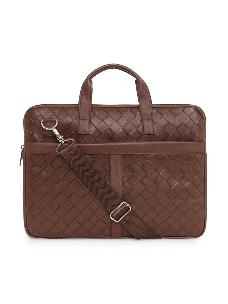 nautica accessories Nautica Brown Textured Pu Laptop Bag with Detachable Bag ( Set of 2)-picture-36