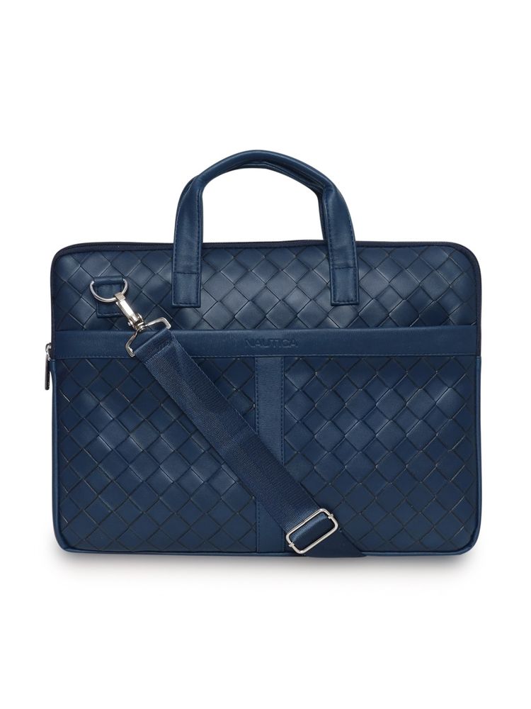 nautica accessories Nautica Navy Blue Textured Pu Laptop Bag with Detachable Bag ( Set of 2)-picture-33
