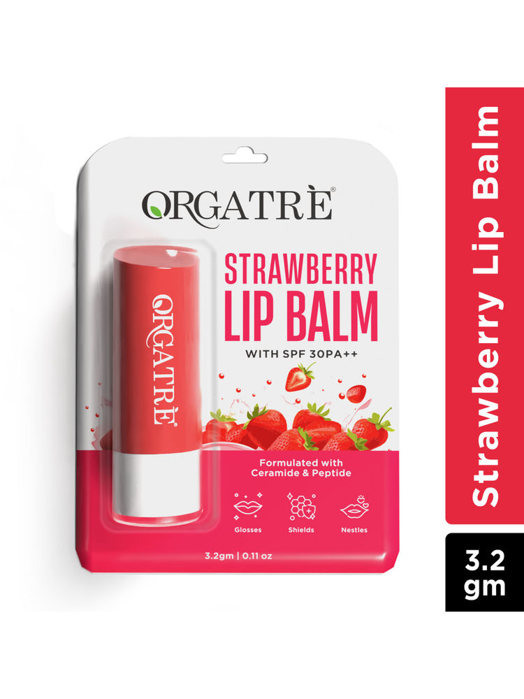 Orgatre Strawberry Lip Balm With Spf30, Ceramide & Peptide For Dark, Pigmented, Dry & Chapped Lips-picture-38