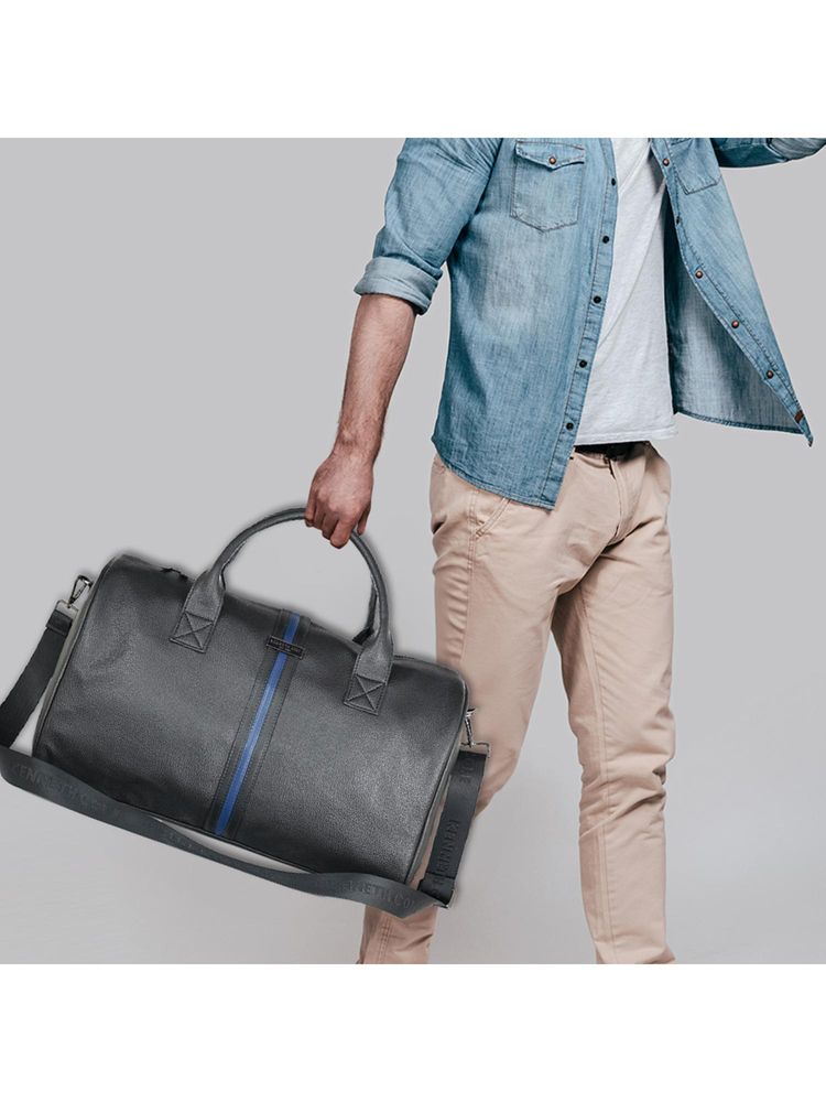 kenneth cole accessories Kenneth Cole Unisex Durable PU Travel Duffle Bag with Detachable Strap - Black-picture-39