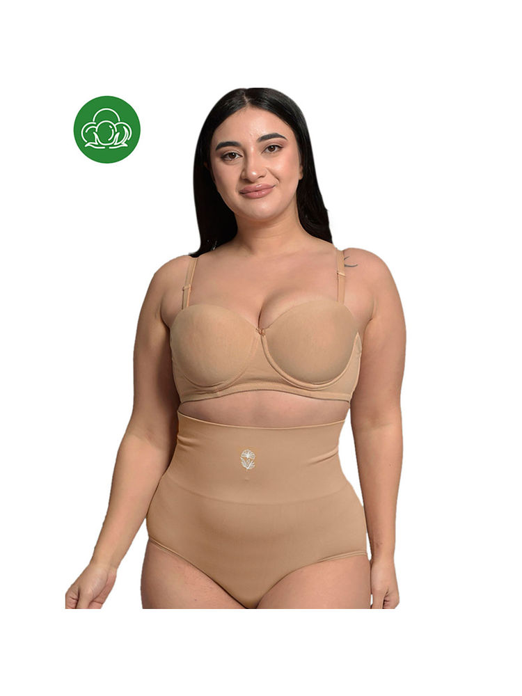Inner Sense Plus Size Beige Bamboo Seamless Tummy Tucker-picture-21