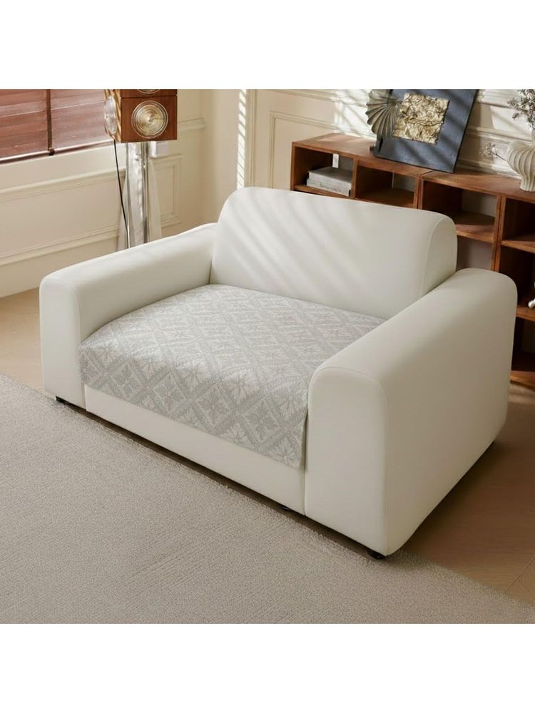 House of Quirk One Seater Grey Chenille Jacquard Sofa Slipcover Soft Furniture Protector-image-23