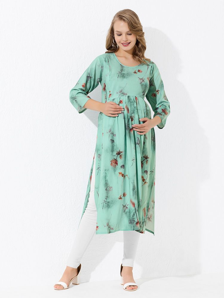 Quira Green Maternity Kurta-picture-13