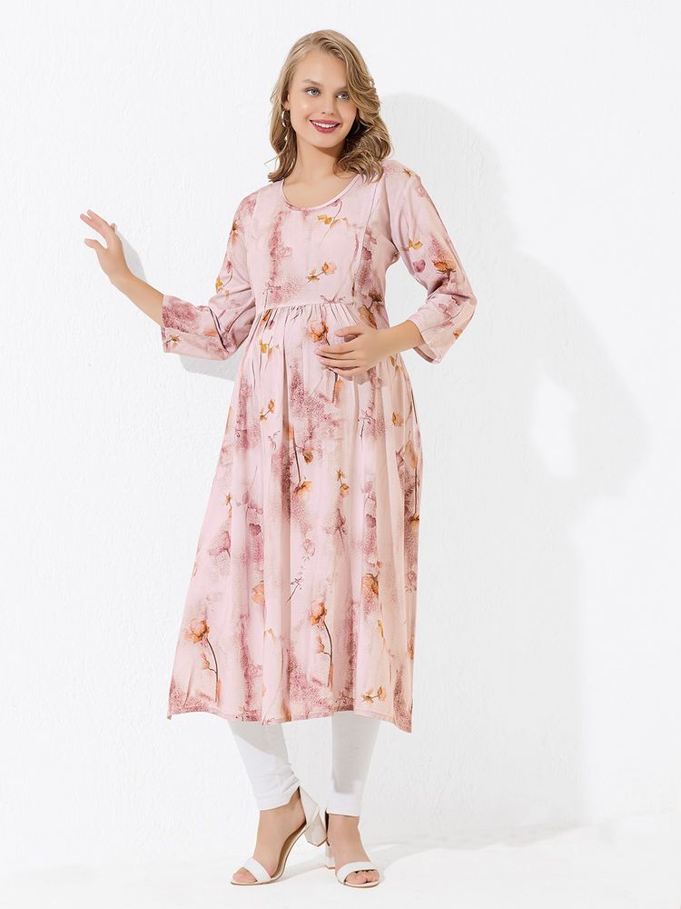 Quira Pink Maternity Kurta-picture-10