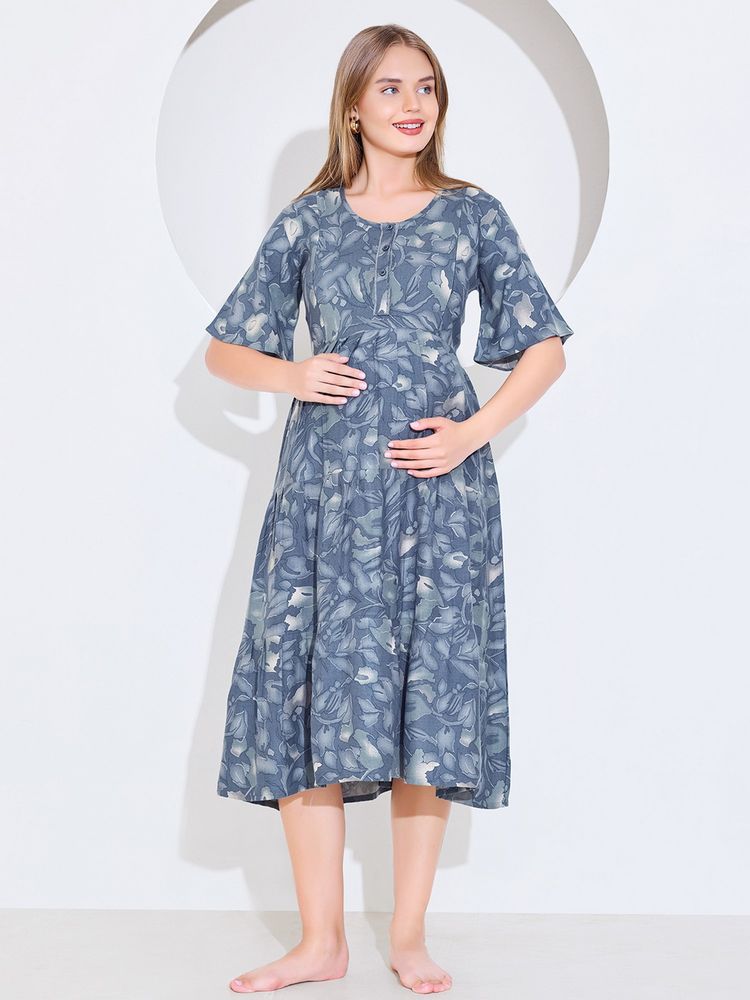 Quira Short Blue Maternity Dress-picture-12