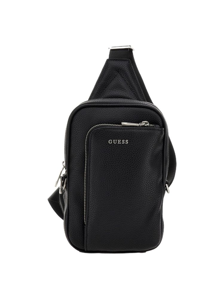 Guess Riviera Black Solid Sling Bag-image-32