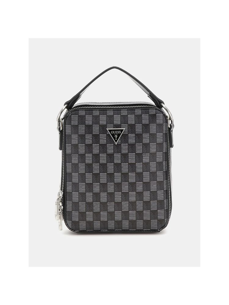 Guess Torino Black Printed Sling Bag-image-26