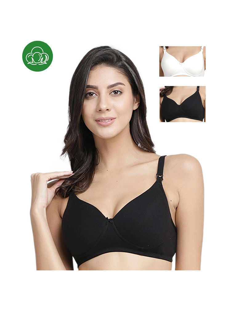 Inner Sense Organic Cotton Antimicrobial Nursing Bra Pack of 3 - Multi-Color-picture-6