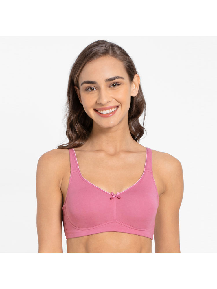 Jockey FE41 Wirefree Non Padded Cotton Elastane Full Coverage Everyday Bra - Rose-picture-18