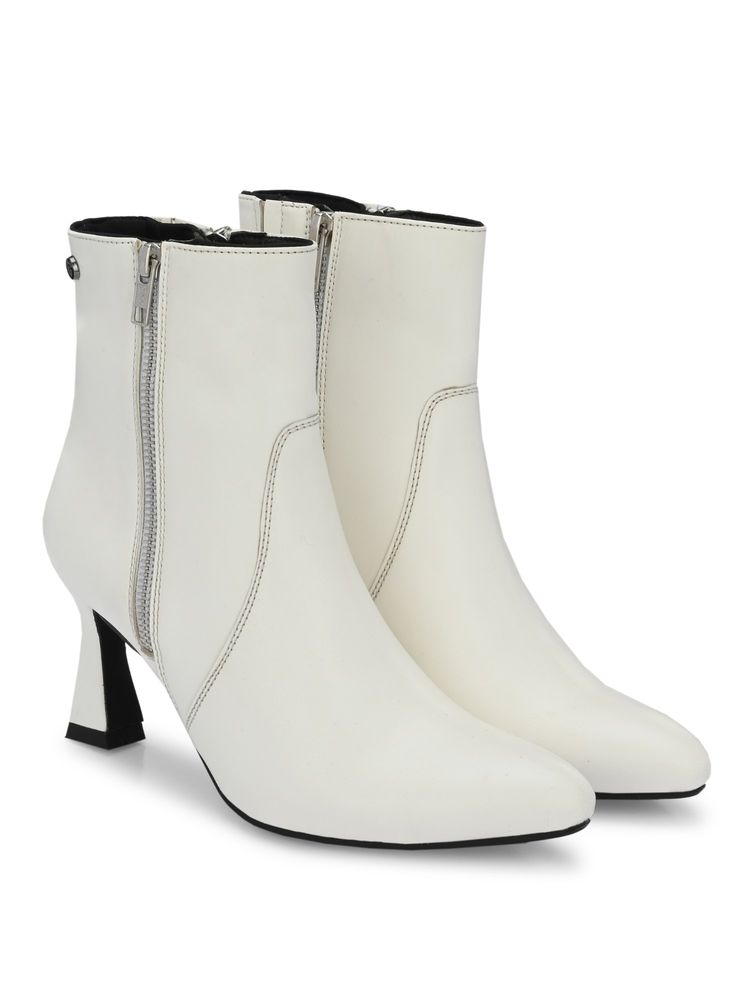 Delize Womens Solid White Chelsea Boots-picture-22