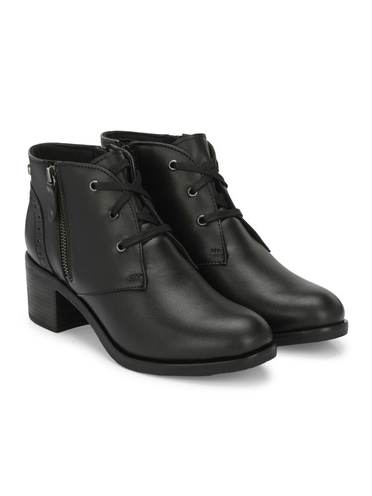 Delize Womens Solid Black Ankle Boots-picture-16