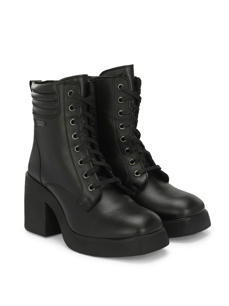 Delize Womens Solid Black Casual Derby Ankle Boots-picture-22