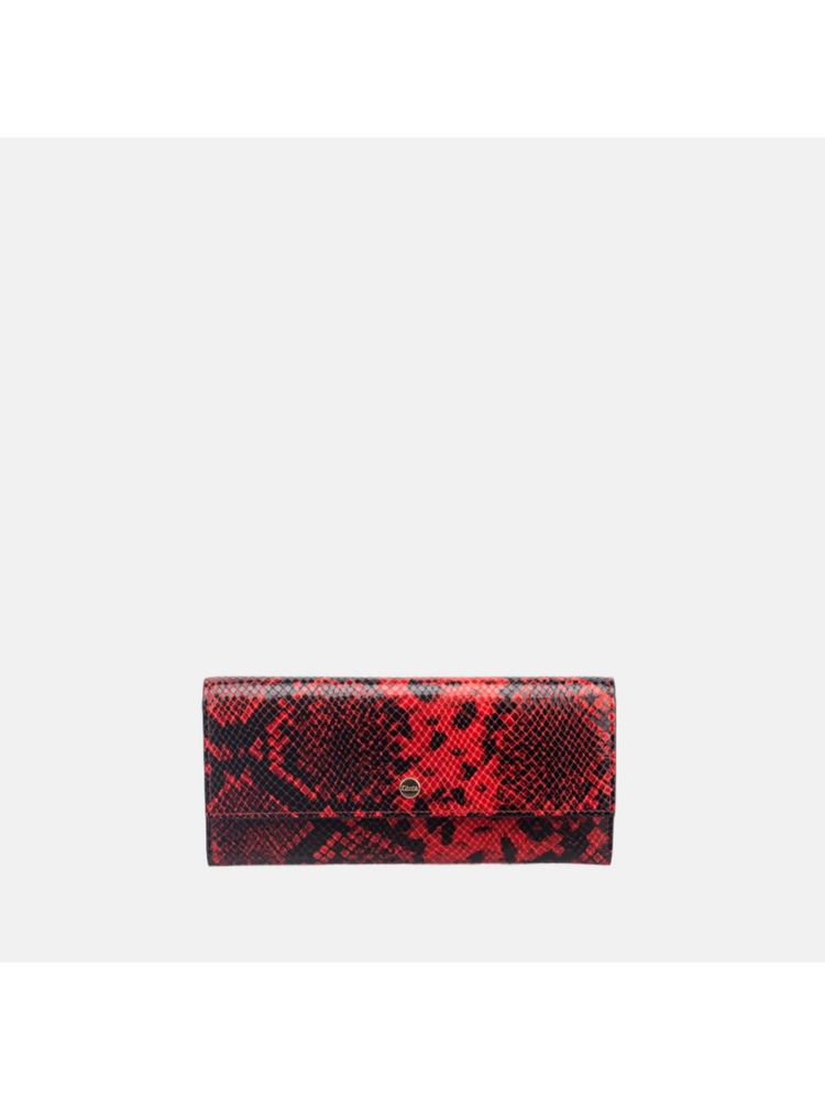 Gioia Faux Python Snap Button Wallet Red-picture-22