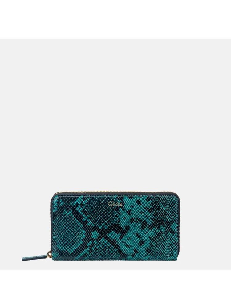 Gioia Faux Python Ziparound Clutch Green-picture-11