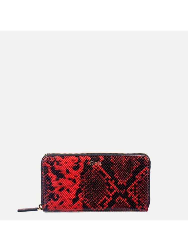 Gioia Faux Python Ziparound Clutch Red-picture-21