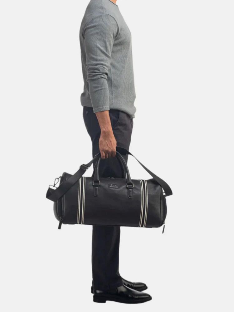 Gioia Louis-R Holdall Duffle Bag with Detachable Strap Black-picture-14