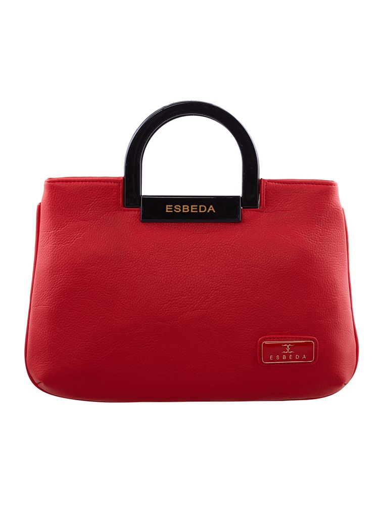 ESBEDA Red Color Plain Dry Milk Acrylic Handle Medium Handbag For Women-picture-19