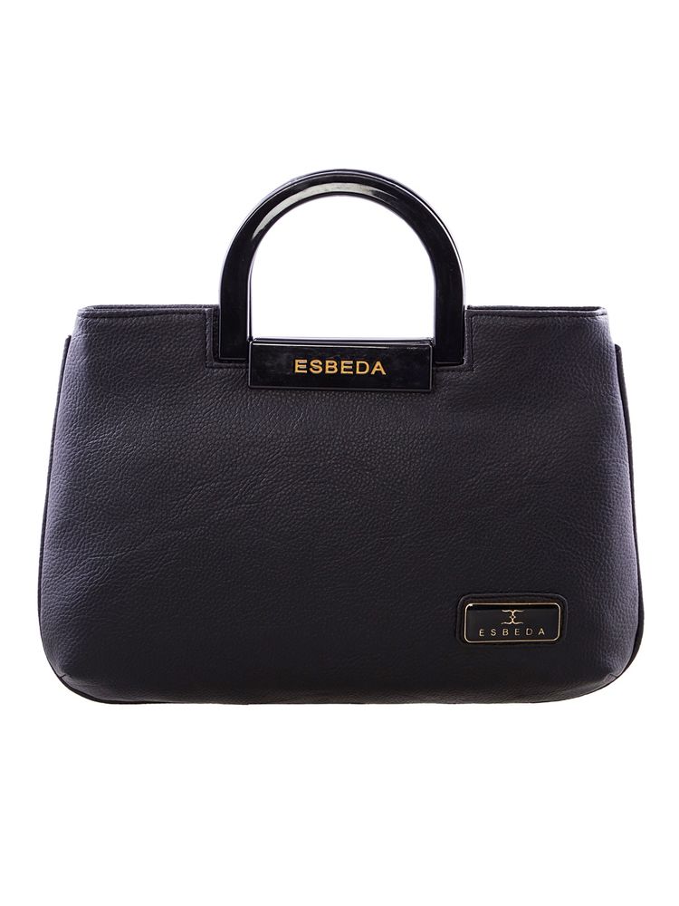 ESBEDA Black Color Plain Dry Milk Acrylic Handle Medium Handbag For Women-picture-20