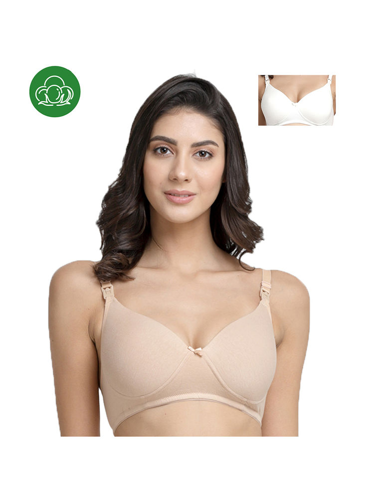 Inner Sense Organic Cotton Antimicrobial Nursing Bra Pack of 2 - Multi-Color-picture-19