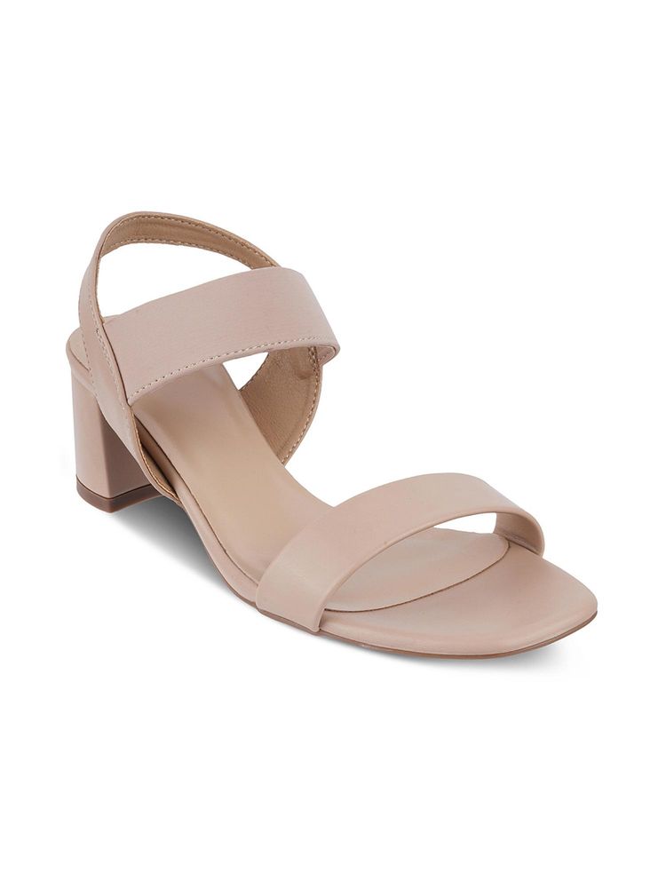 PEPPER Womens Beige Block Heels-image-8