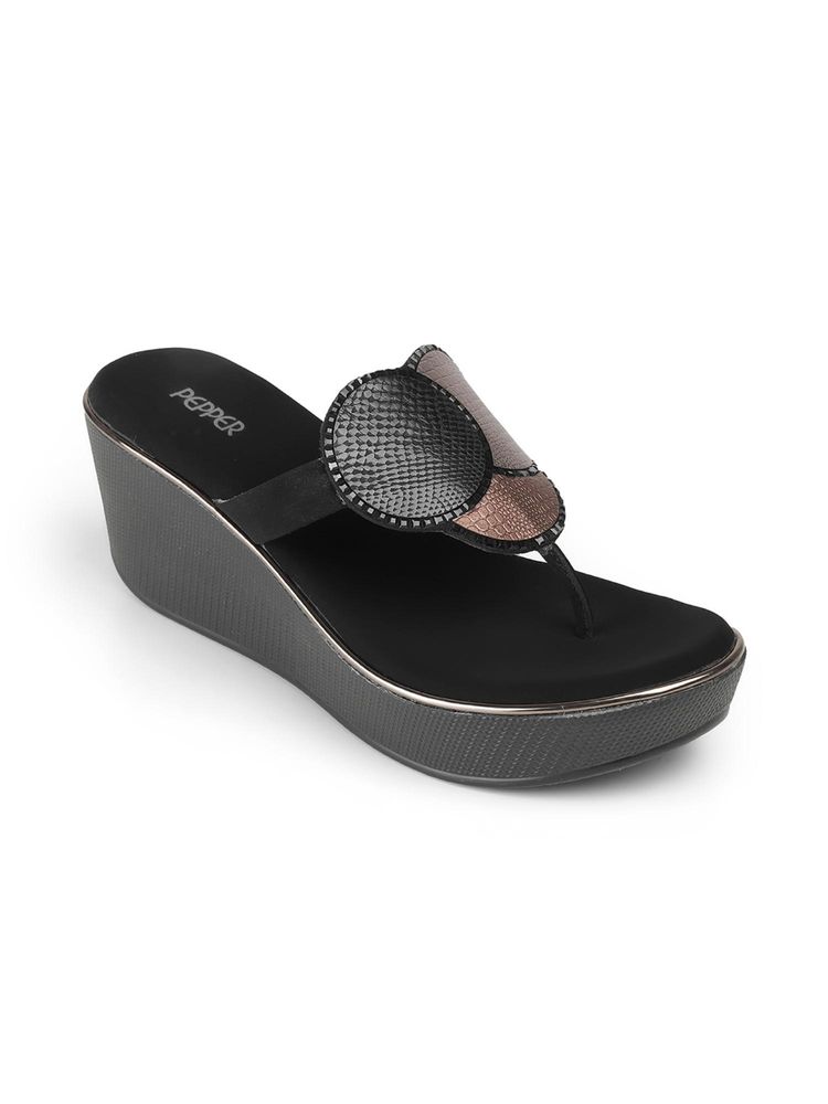 PEPPER Womens Black Wedges Heels-picture-11
