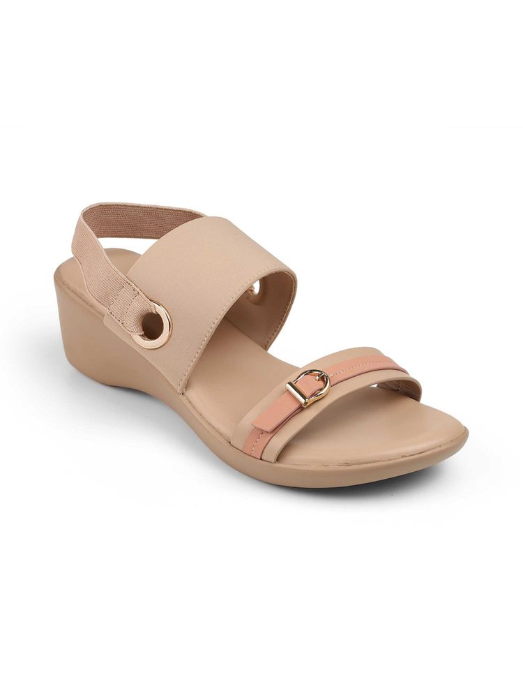 PEPPER Womens Peach Wedges Heels-image-23