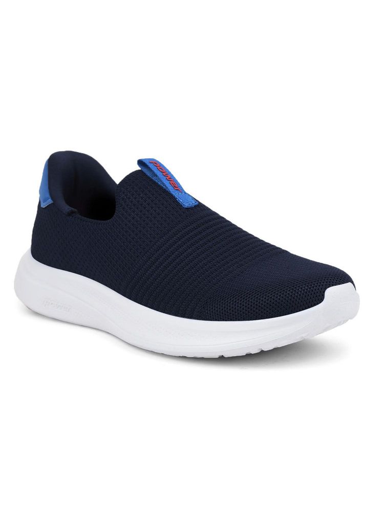 Power Womens Navy Blue Lightweight Slip-On Running Shoes-picture-7