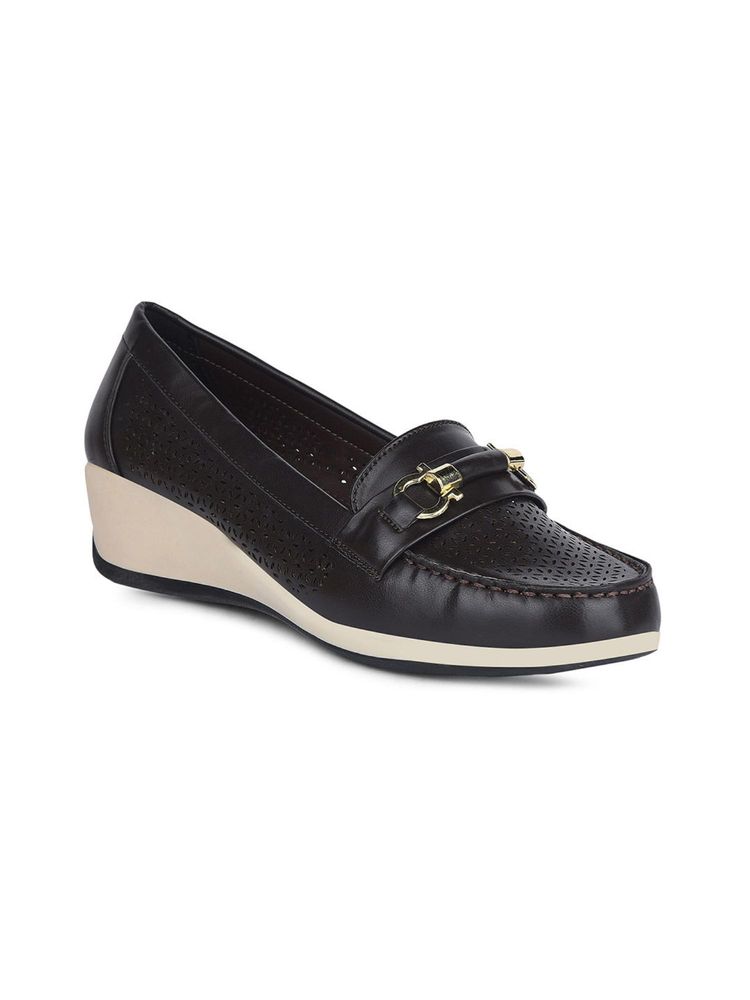 Bata Womens Black Wedges Loafers-image-14