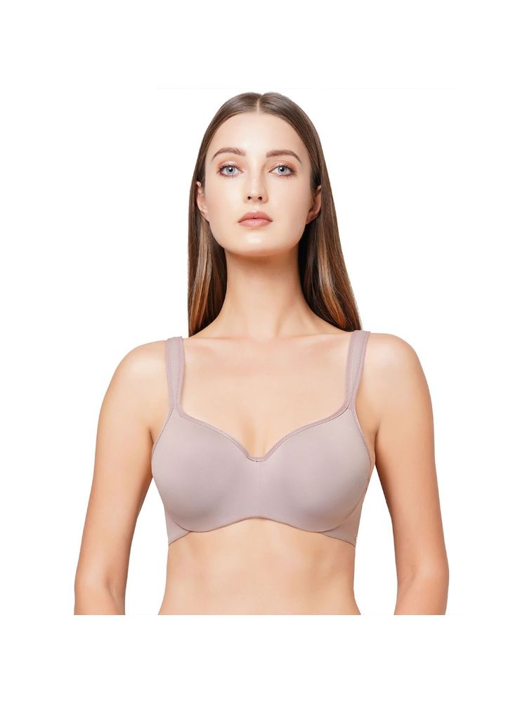 SOIE Full Coverage Padded Wired Sweetheart Neckline Seamless Cups Bra-Bark-picture-11