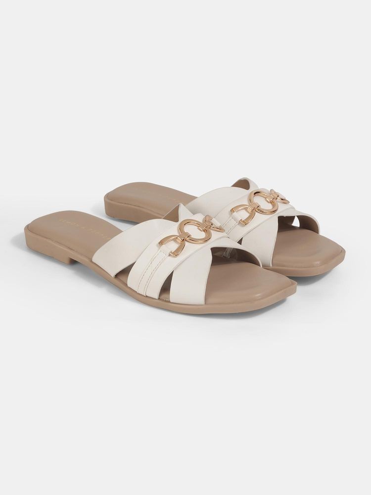 Lemon & Pepper Women White Flats-picture-39