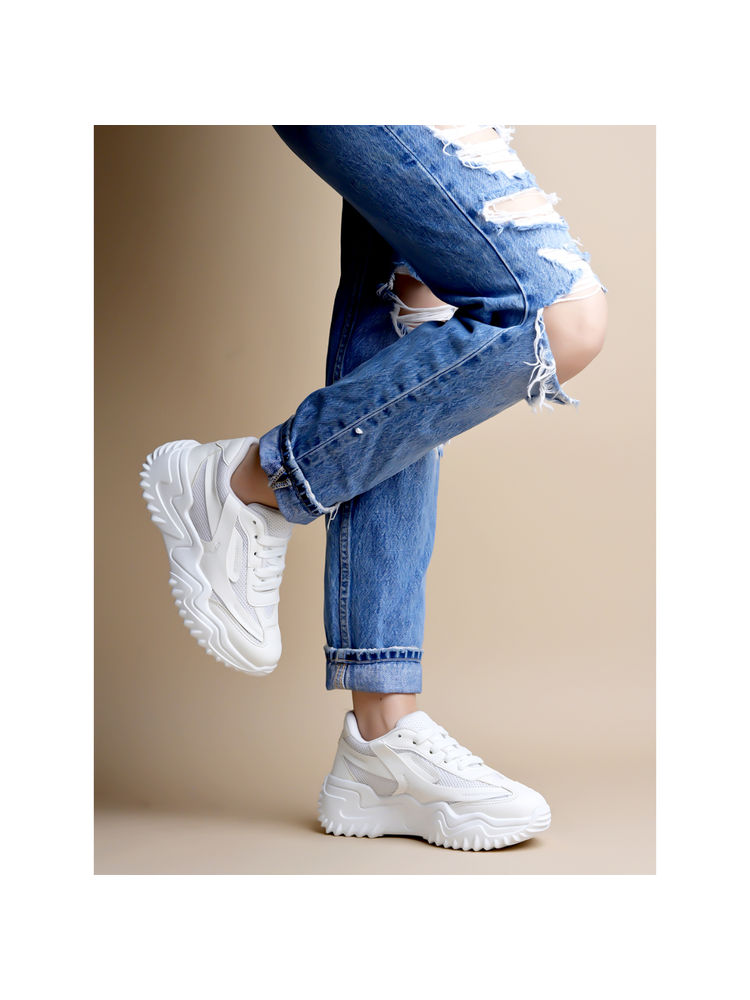 Shoetopia Women Smart Casual Comfortable White Sneakers-image-42