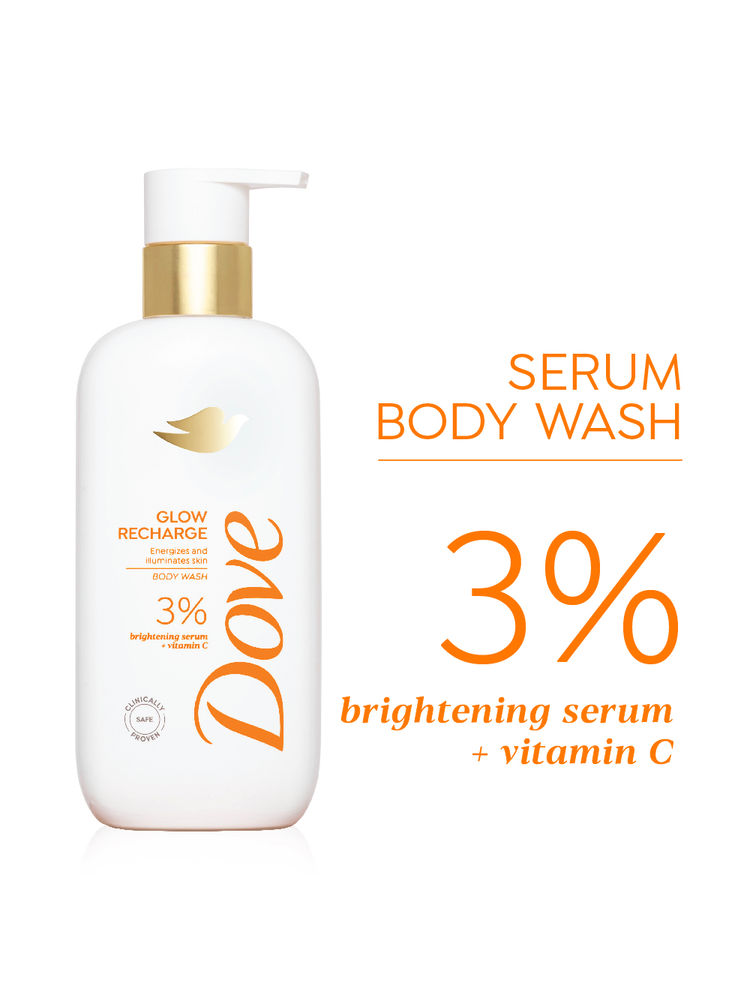 Dove Glow Recharge Exfoliating Serum Body Wash with 3% Brightening Serum + Vitamin C