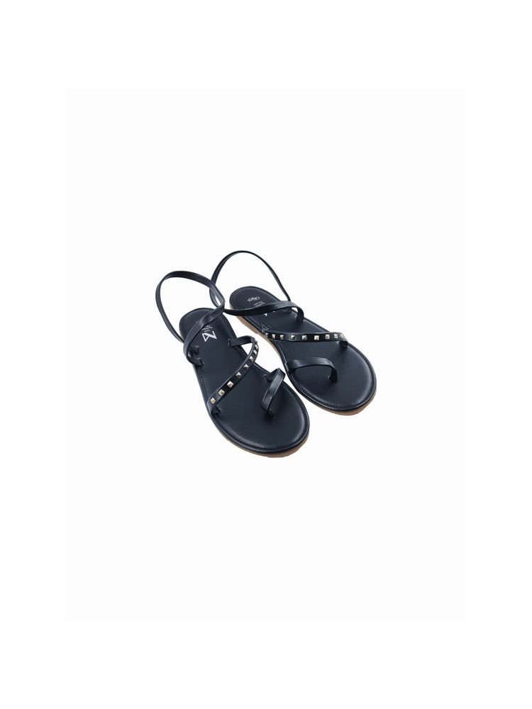 The Madras Trunk Eden Iris Black Sandals-image-38