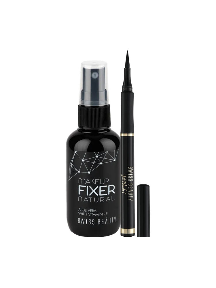 Swiss Beauty Bold Fet Tip Eyeliner And Long Lasting Makeup Fixer Combo-picture-18