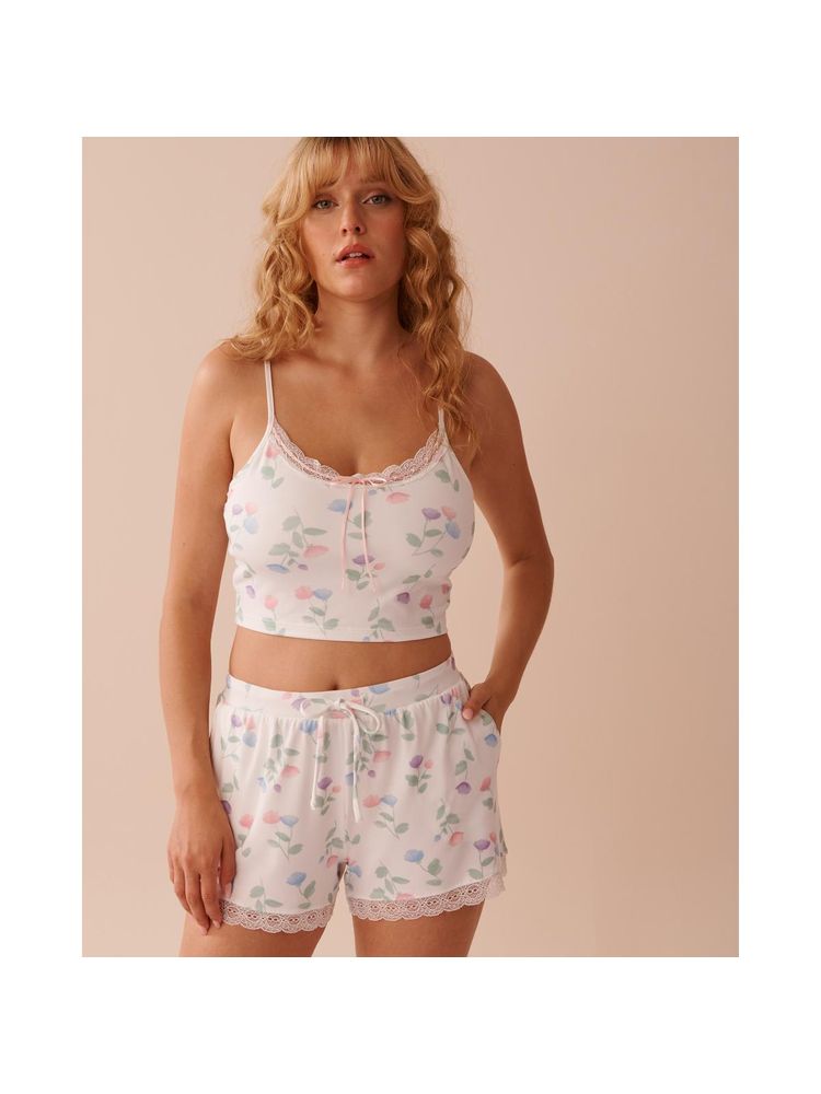La Vie En Rose Tulip Print Super Soft Crop Cami Top-picture-37
